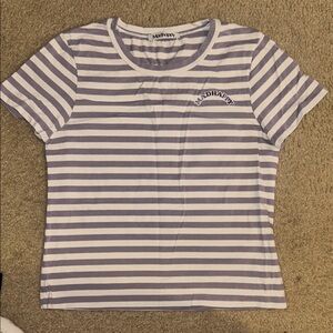 Madhappy Lavender and White Striped Tee